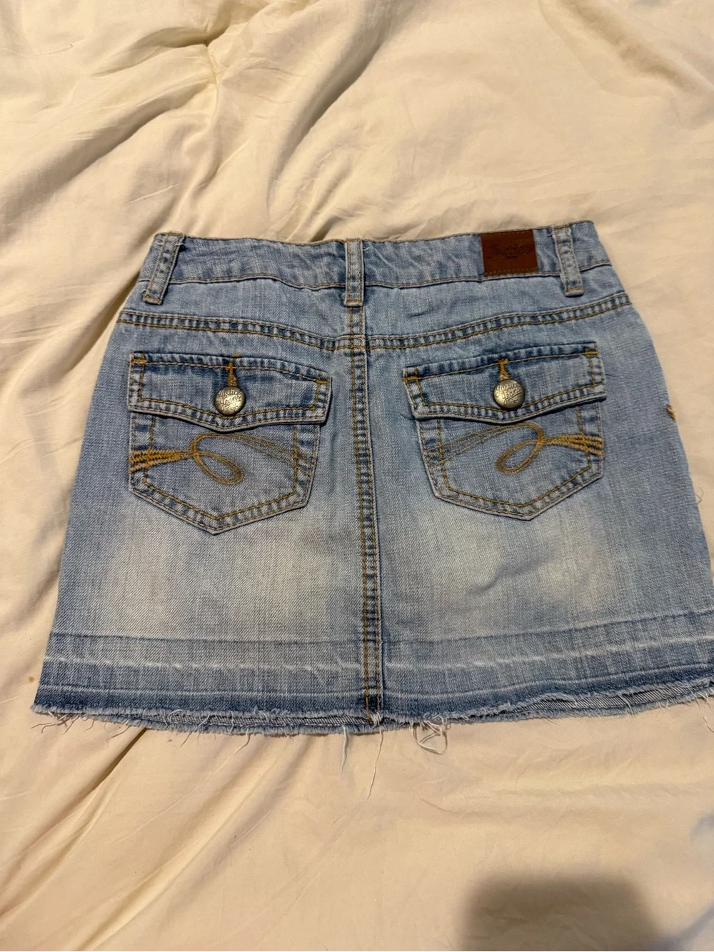 Justice Girls Denim Skort Size 10R Light Wash Skirt with Built-In Shorts